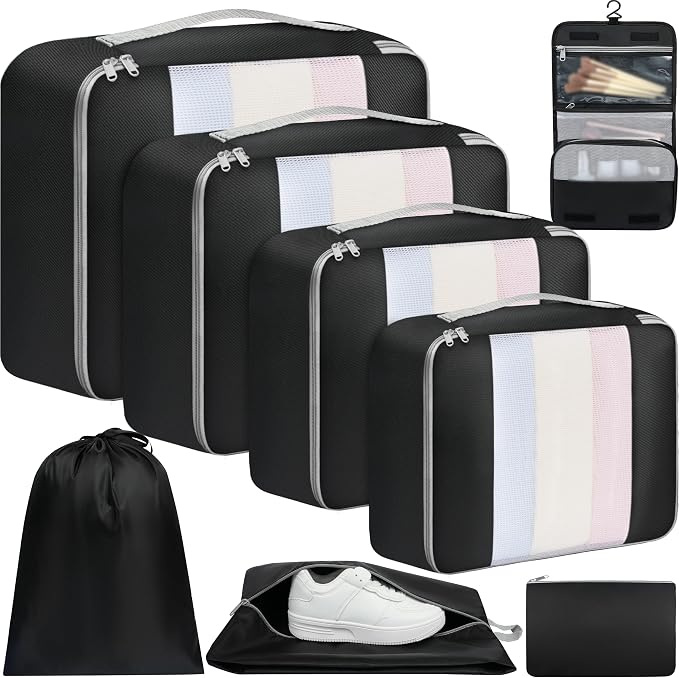 BAGAIL 6 Set/8 Set/10 Set Packing Cubes Various Sizes Packing Organizer by BAGAIL