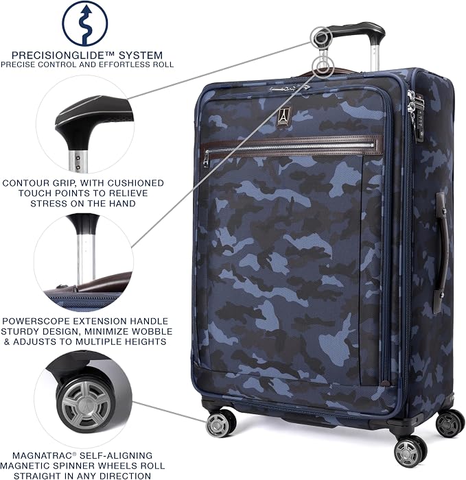 Travelpro Platinum Elite Softside Expandable Checked Luggage, 8 Wheel Spinner - Image 5