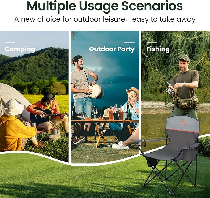 HIGH POINT SPORTS 2 Pack Portable Camping Chair - Image 9