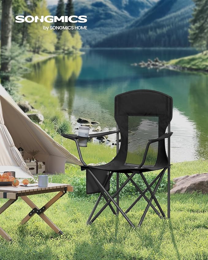 SONGMICS Breathable Camping Chairs, Foldable Outdoor Chairs Set of 2, High Back - Image 3