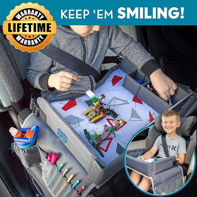 Kenley Kids Travel Tray, Toddler Car Seat Lap Tray, Road Trip Essentials - Image 2