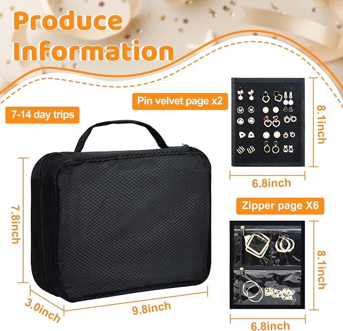 Meneng Travel Jewelry Case Organizer: Jewelry Bags Storage Book Binder - Image 2