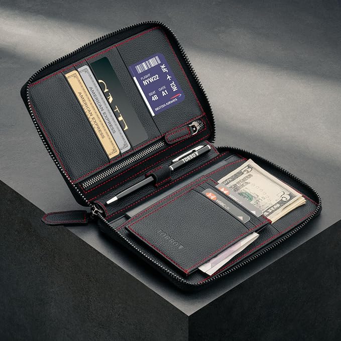 TORRO Travel Wallet – Genuine Leather Travel Organiser - Image 3