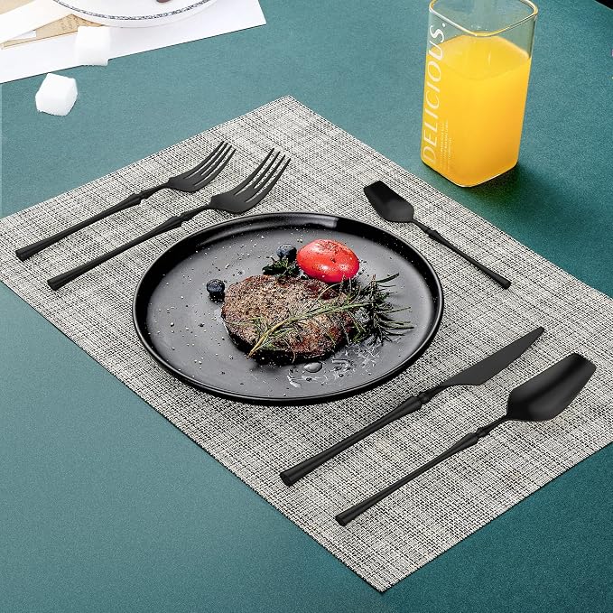 20-Piece Matte Black Silverware Set - Image 7