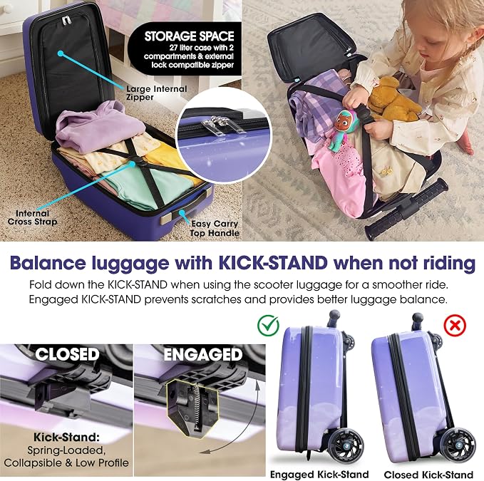 KIDDIETOTES Detachable 4-in-1 Scooter Luggage - Image 5