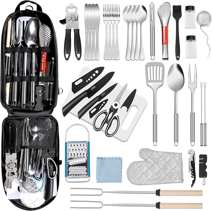 35 Pcs Camping Kitchen Utensil Set Outdoor Kitchen Gear, Outdoor Cooking and by Prettyfine