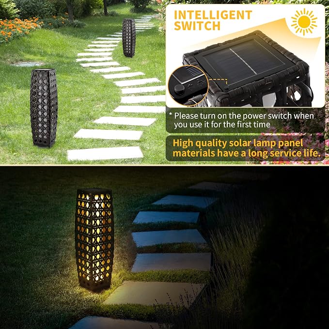 Solar Floor Lamp, Outdoor Floor Lamp Lanterns Outdoor Waterproof, Solar Powered - Image 2
