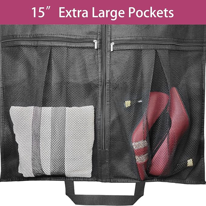 54" Garment Bags for Travel, 2 Pack Dress Bag for Hanging Clothes Storage - Image 4