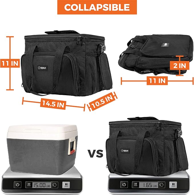 OPUX Soft Cooler Bag, Insulated Collapsible Lunch Cooler Tote - Image 5
