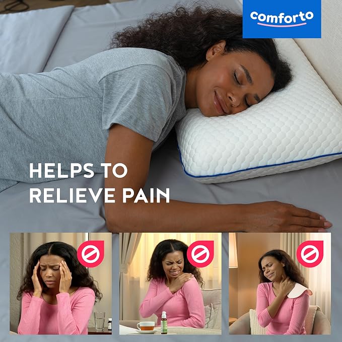Classic Memory Foam Pillow – Classic Size Cooling Cervical Neck Pillow – Firm - Image 7