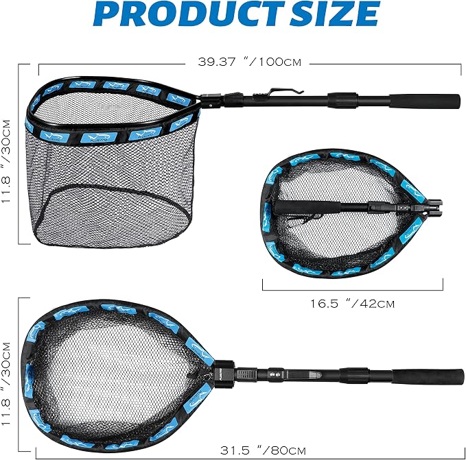 PLUSINNO Floating Fishing Net for Steelhead, Trout Fishing, Rubber Coated - Image 4