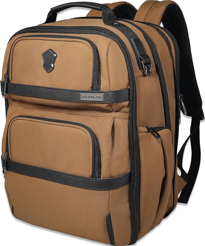 WELKINLAND 20-Pockets Travel Backpack, Carry-On luggage backpacks, 16-Inch by WELKINLAND