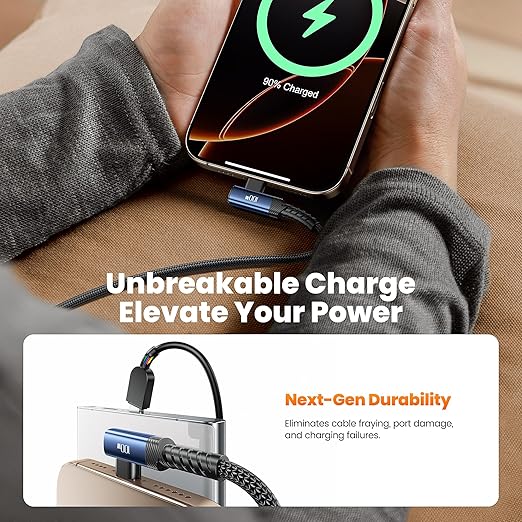 USB C Cable 10ft 100W Right Angle Fast Charging Cord, Nylon Braided USB 2.0 - Image 4