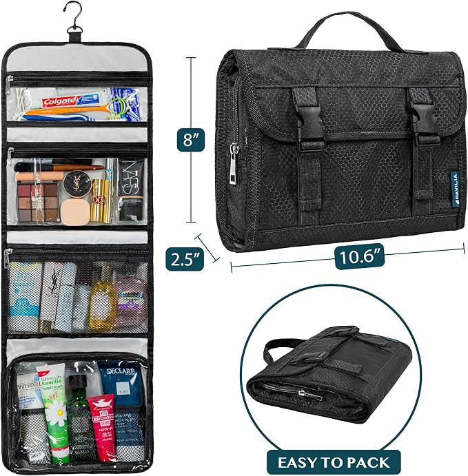 PAVILIA Travel Hanging Toiletry Bag - Image 2