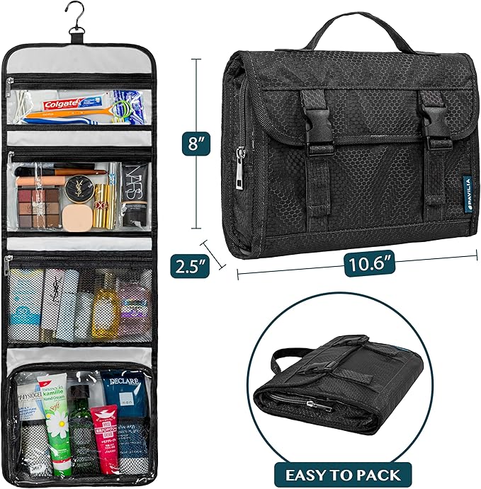 PAVILIA Travel Hanging Toiletry Bag - Image 2