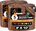 Multipurpose Protective Cover Brown Poly Tarp 8' x 10' by XposeSafety
