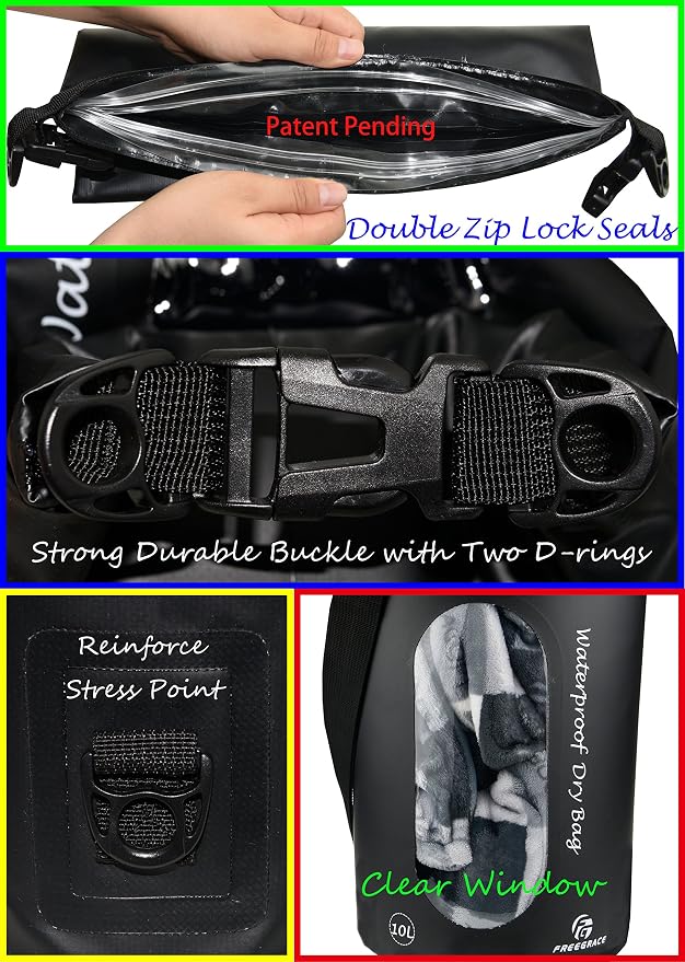 Freegrace Waterproof Dry Bags Set of 3 Dry Bag - Image 3