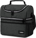 OPUX Lunch Box For Men Women, Insulated Large Double Decker Lunch Bag, Charcoal by OPUX