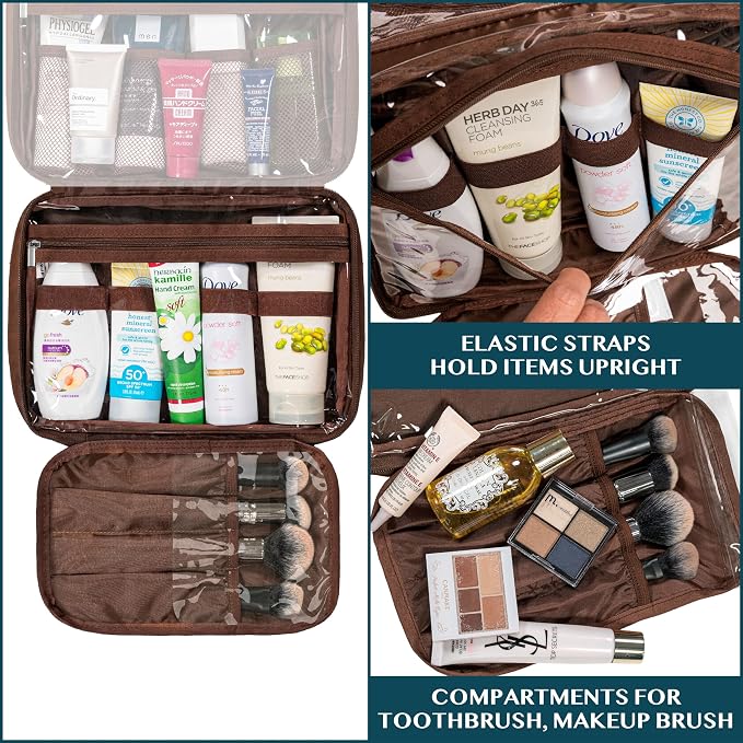 PAVILIA Hanging Toiletry Bag Women Men, Foldable Cosmetic Organizer Travel Bag - Image 5
