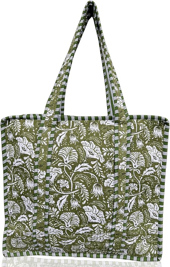 Cotton Quilted Tote Bag for Women – Large Beach & Travel Tote by ThirdEyeExport