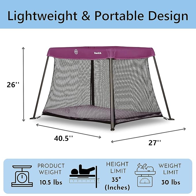 Dream On Me Travel Light Playard | Award-Winning Portable Baby Play Yard & - Image 3