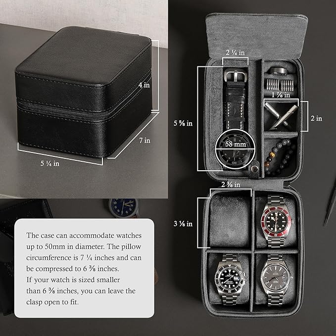 ROTHWELL 5 Watch Travel Case Storage Organizer - Image 4