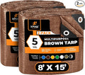 Multipurpose Protective Cover Brown Poly Tarp 8' x 15' by XposeSafety