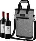 opux Two Bottle Wine Bag Carrier Tote, Insulated Leakproof 2 Bottle Wine Cooler by OPUX
