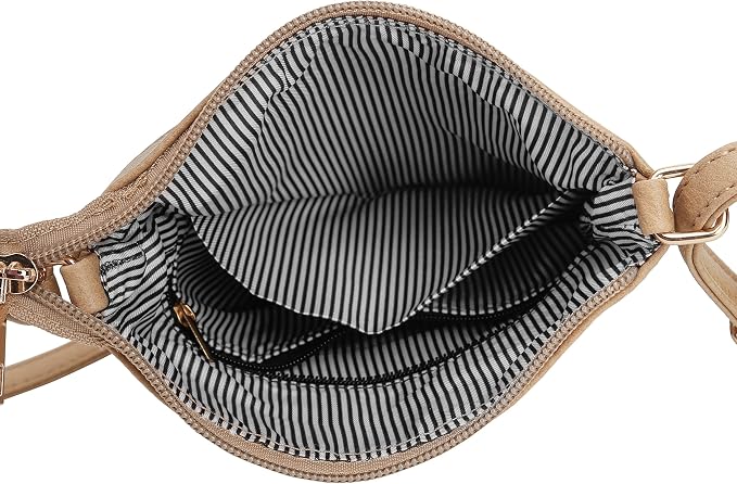 DELUXITY | Crossbody Purse Bag | Functional Multi Pocket Double Zipper Purse | - Image 6