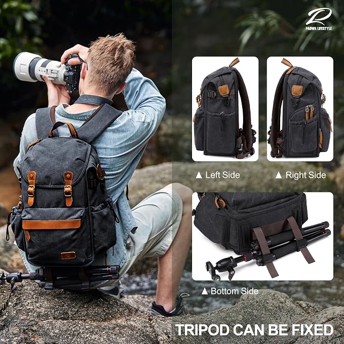 Padwa Lifestyle Black Camera Backpack - Image 8