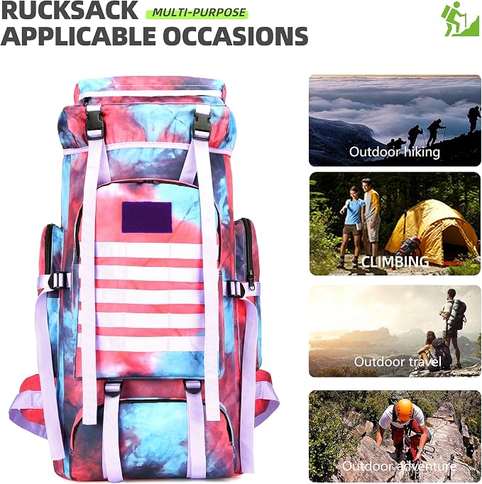 King'sGuard 70L Camping Hiking Backpack Tactical Backpack Military Molle - Image 2