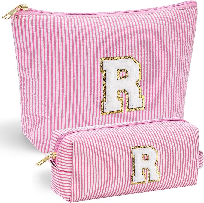 YOOLIFE Initial Makeup Bag for Girls, Travel Cosmetic Bag by YOOLIFE