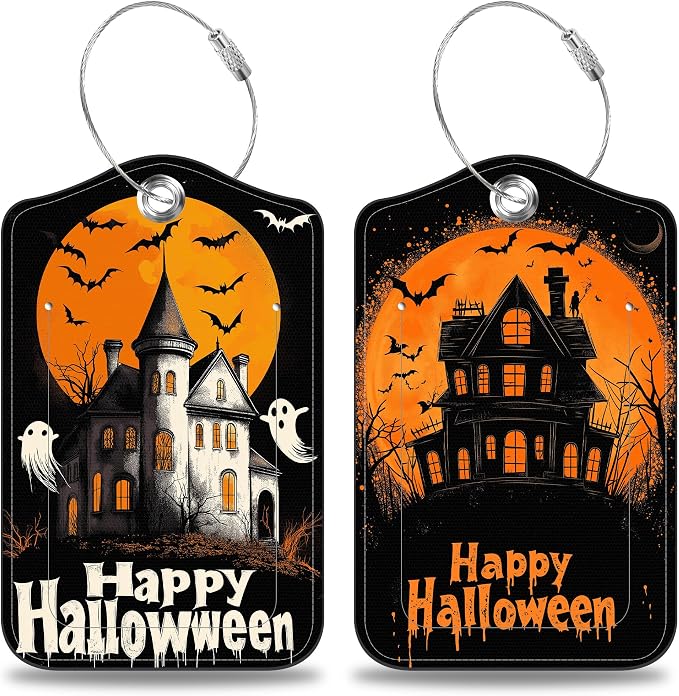 2 Pack Bat and Ghost Luggage Tags by Unknown