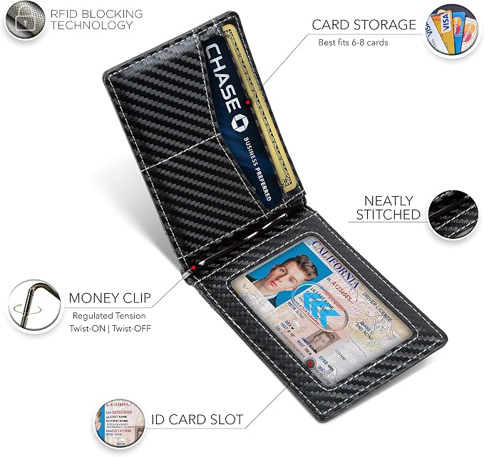 SERMAN BRANDS RFID Blocking Wallet Slim Bifold - Image 5