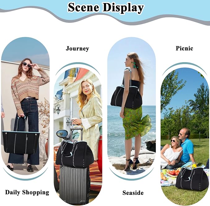QOGiR Neoprene Multipurpose Beach Bag Tote - Image 4