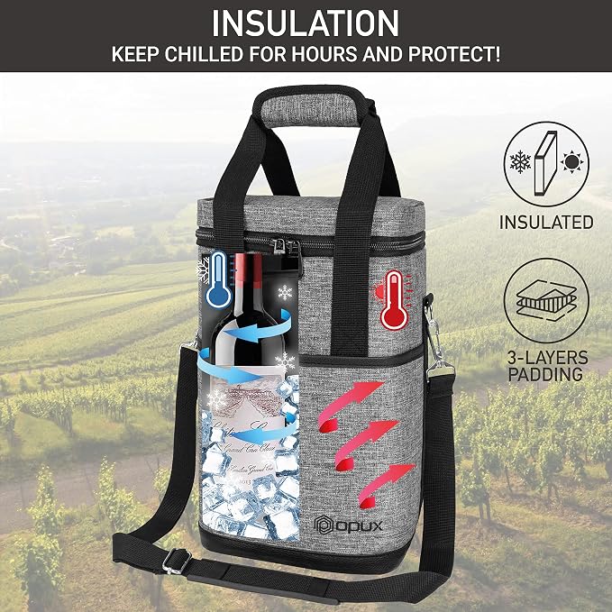 Opux 4 Bottle Insulated Wine Cooler Bag - Image 2
