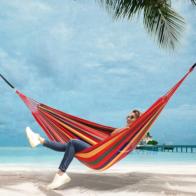 ANYOO Cotton Hammock Portable Camping Hammocks - Image 8