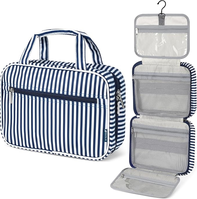PAVILIA Hanging Toiletry Bag Travel Bag Women Men, Foldable Cosmetic Organizer by PAVILIA