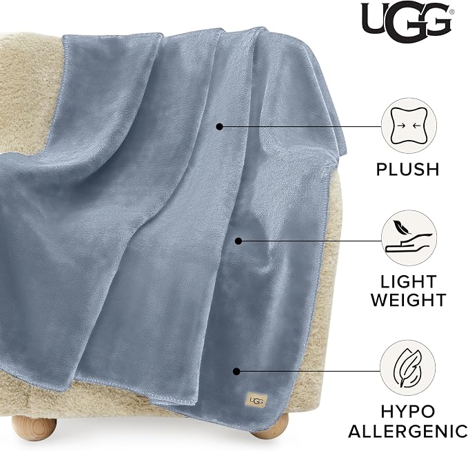 UGG Whitecap Plush Throw Blanket Fleece Lightweight Soft Cozy Throw - Image 2