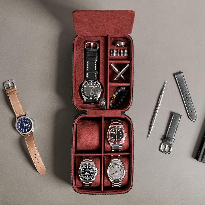 ROTHWELL 5 Watch Travel Case Storage Organizer - Image 3