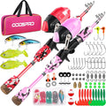 ODDSPRO Kids Fishing Pole Pink, Portable Telescopic Fishing Rod and Reel Combo by ODDSPRO