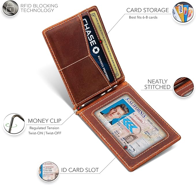 SERMAN BRANDS RFID Blocking Wallet Slim Bifold - Image 5