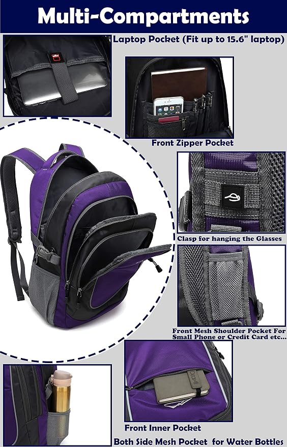 Backpack for College Sturdy Bookbag Travel Business - Image 2