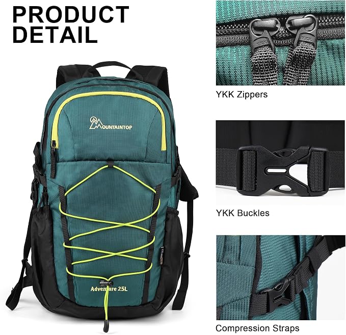 MOUNTAINTOP Hiking Backpack, 25L Camping Backpack, Men Women Hiking Daypack - Image 4