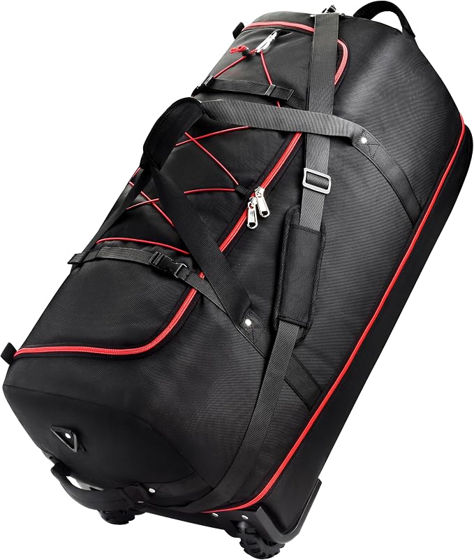 Rolling Duffle Bag with Wheels, 110L/140L Expandable Soft-Sided Foldable Duffle by Unknown