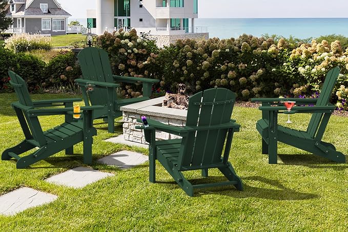 SERWALL Adirondack Chair with Cup Holders - Image 9