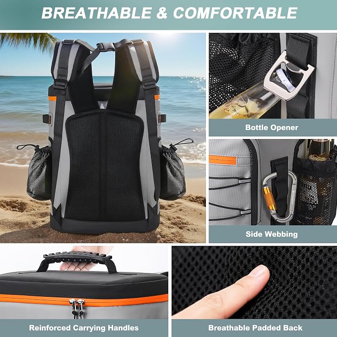 Large 52cans Cooler Backpack, Waterproof, Leak Proof, 30L Large Capacity - Image 5