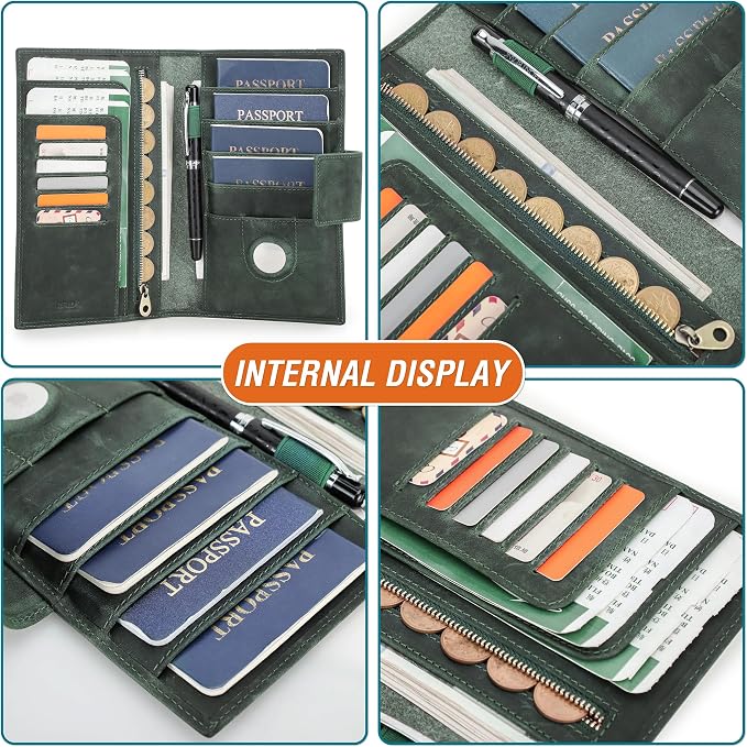 Top Grain Leather Travel Passport Wallet Holder - Image 8