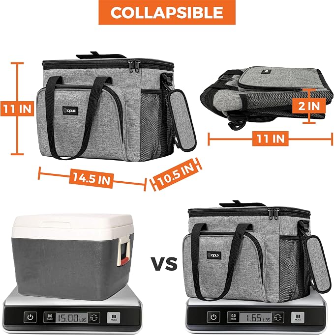 OPUX Soft Cooler Bag, Insulated Collapsible Lunch Cooler Tote - Image 5