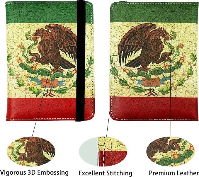 Mexico Flag Passport Holder for Women and Men PU Leather Passport Cover for - Image 2